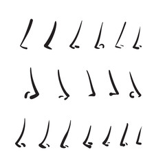 Hand drawn nose vector illustration icon set