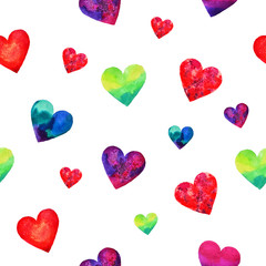 Fototapeta premium Seamless lovely cute background with hearts