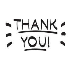 Thank You hand drawn vector scribble icon symbol