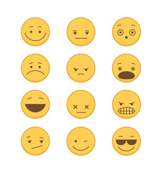 Set of Emoticons in Flat Style