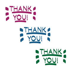 Thank You hand drawn vector scribble icon symbol