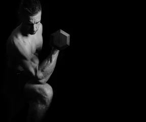 Foto auf Acrylglas Gespierde man traint biceps © monicaclick