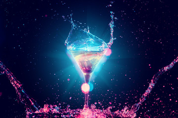 Obraz na płótnie Canvas Colourful cocktail in glass with splash
