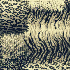 texture of print fabric striped leopard - 104499984