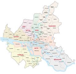 Hamburg administrative map