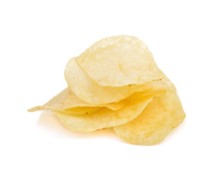 Potato chips  on white background