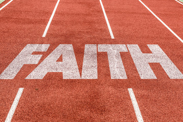 Faith written on running track