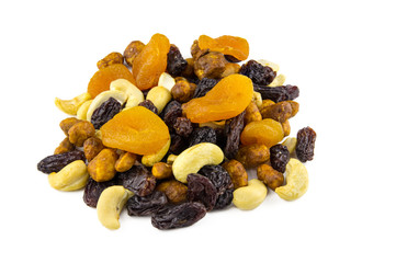 different dried fruits and nuts