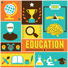 Retro poster of education
