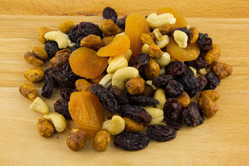 different dried fruits and nuts