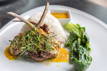 Grilled Lamb steak rice