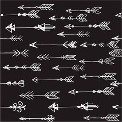 seamless pattern arrow on a black background