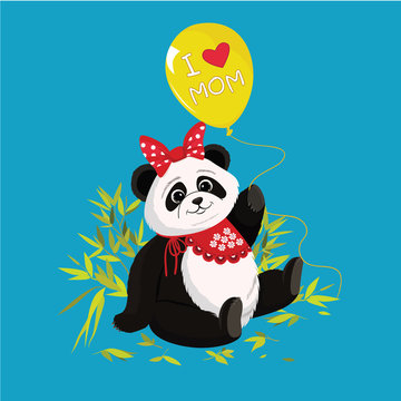 Illustration of cute little Panda. EPS 8