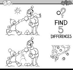 task of differences coloring book