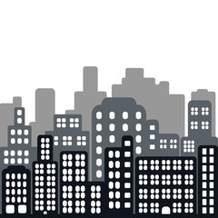 Seamless vector illustration of city in flat style