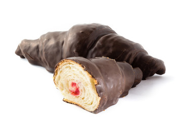 Croissant on white background
