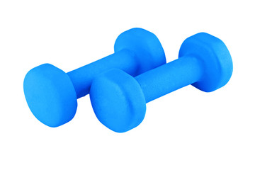 blue glossy dumbbell