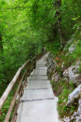Fototapeta na wymiar Steps to waterfall
