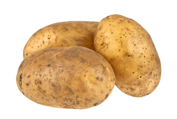 Potatoes on a white background