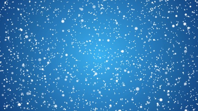 Graphic snow on blue background. Loop video.