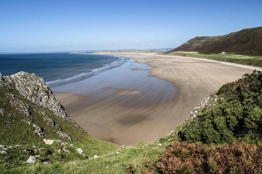 Rhossili Bay. Walk from Rhossili Bay to Port Eynon, Gower Peninsula (Wales Coast Path)