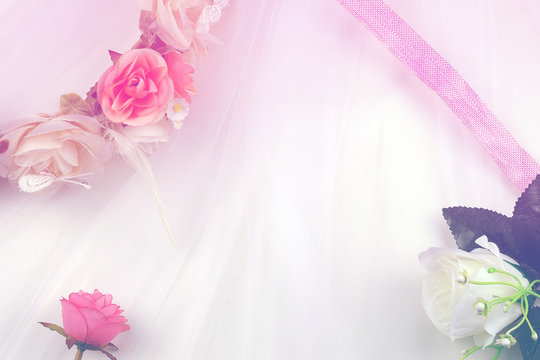Wedding romantic  pastel background with roses