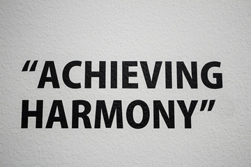 Fototapeta na wymiar Text achieve harmony