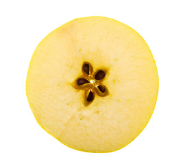 Apple slice isolated on white background