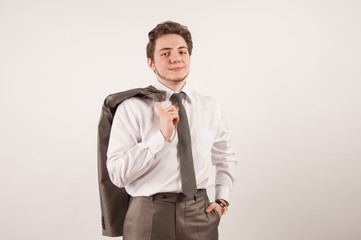 Happy businessman, positive emotions