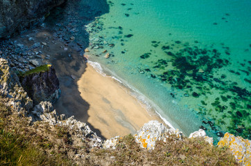 Secluded Beach at the foot of a Cliff in Cornwall