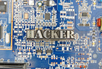 hacker / caracteres d'imprimerie en plomb 