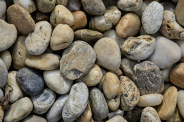Fototapeta na wymiar Small stones gravel texture. Naturally pebble textured background. Garden decor