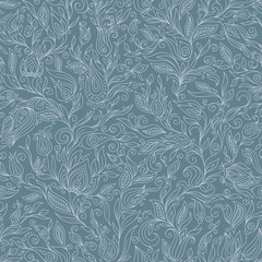 Seamless Pattern. Paisley Flowers Design Elements