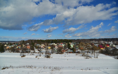  small village in Solnechnogorsk district of Moscow region in winter