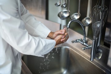 Chef washing his hands