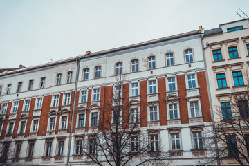 Urban Buildings with Bare Trees on Overcast Day