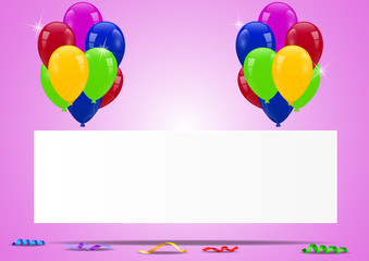 Birthday balloons with blank sign