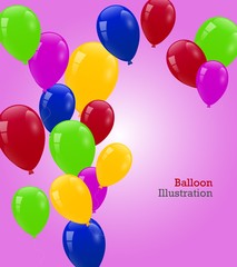 Birthday card with cute colorful balloons