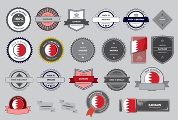 Made in Bahrain Seal, Bahraini Flag (Vector Art)