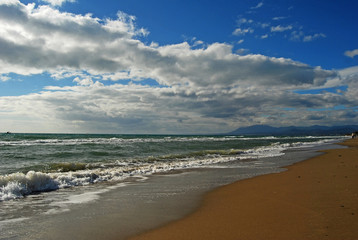 Playa, Marbella, Málaga, Andalucía, paisaje, mar, cielo