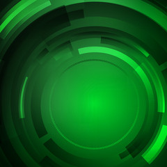 Green technical circular text layout