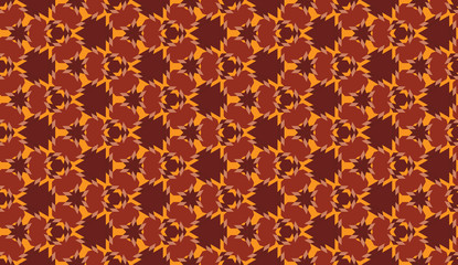 Trendy seamless geometric pattern with different shapes of brown and orange shades