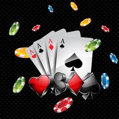 Вывеска для казино и покер клуба. Объемное изображение.