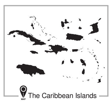 The Caribbean Islands regions map