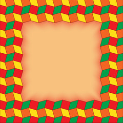 Obraz premium Decorative text or photo frame of rhombus and square shapes