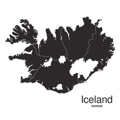 Iceland silhouette regions map