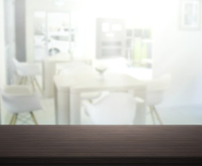 Table Top And Blur Interior of Background