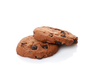 chocolate cookies on white