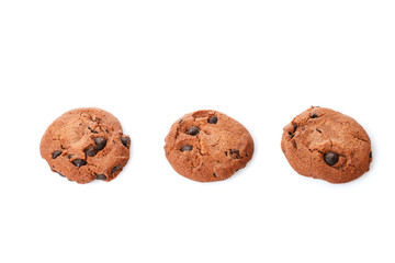 chocolate cookies on white