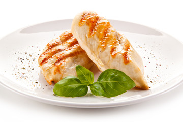 Grilled chicken fillet and vegetables 